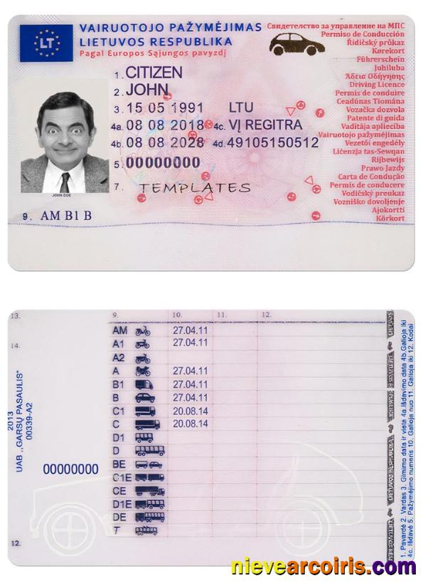 LITHUANIA driving license 2013-present